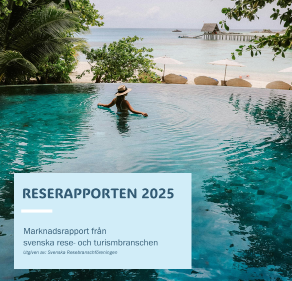 En person badar i en pool och blickar ut över havet. en textruta beskriver rapporten.